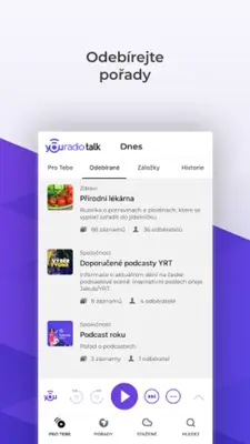 Youradio Talk – podcasty, rádio a zprávy android App screenshot 1